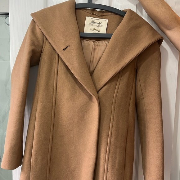 Aritzia Jackets & Blazers - Aritzia Wilfred Borda Camel Wool Cashmere Wrap Belt Coat